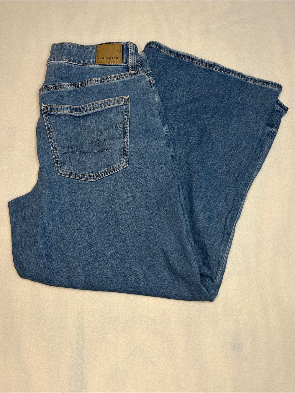 American Eagle Low Rise Baggy Wide Leg Blue Jeans